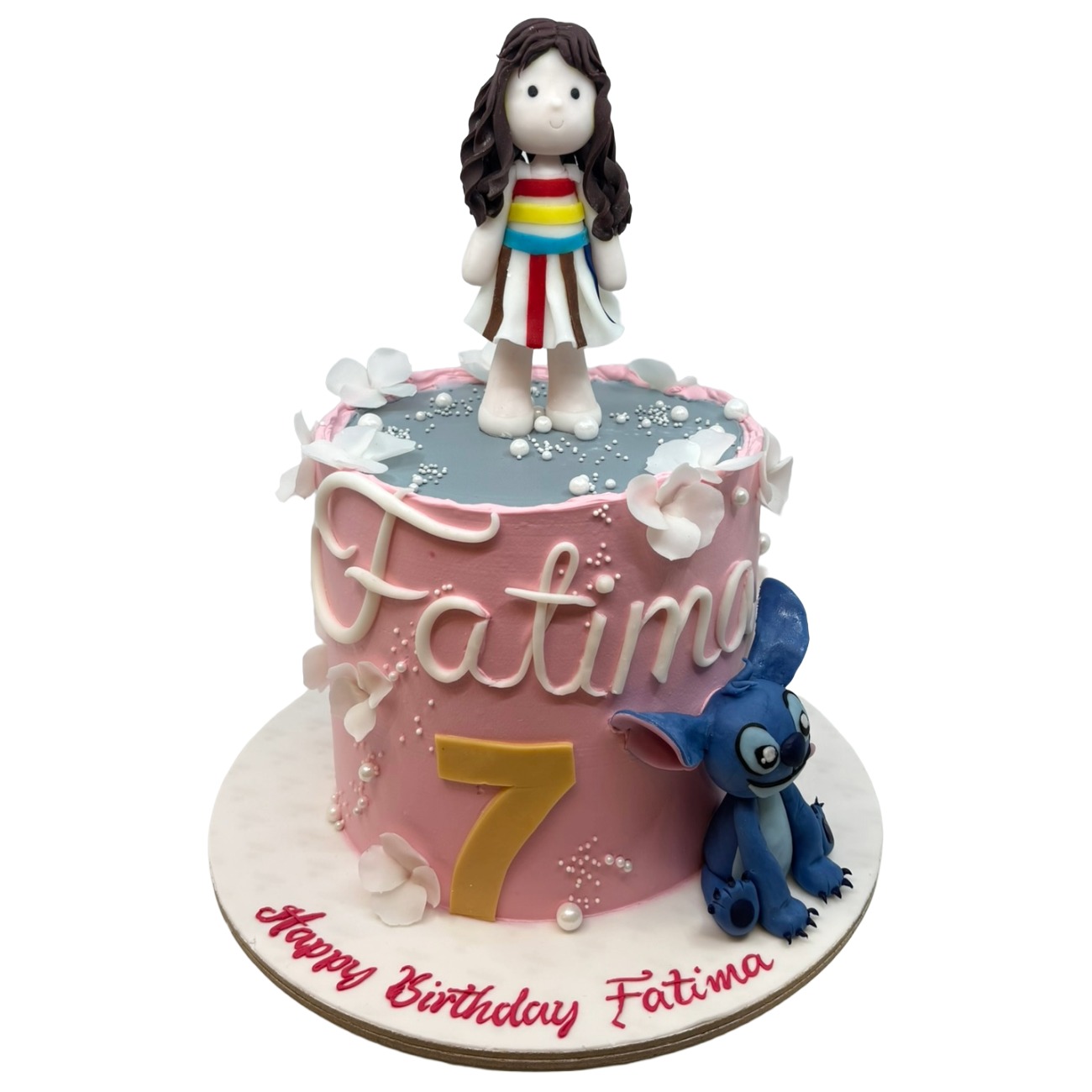 Stitch & Sweetheart Whimsical Birthday Cake