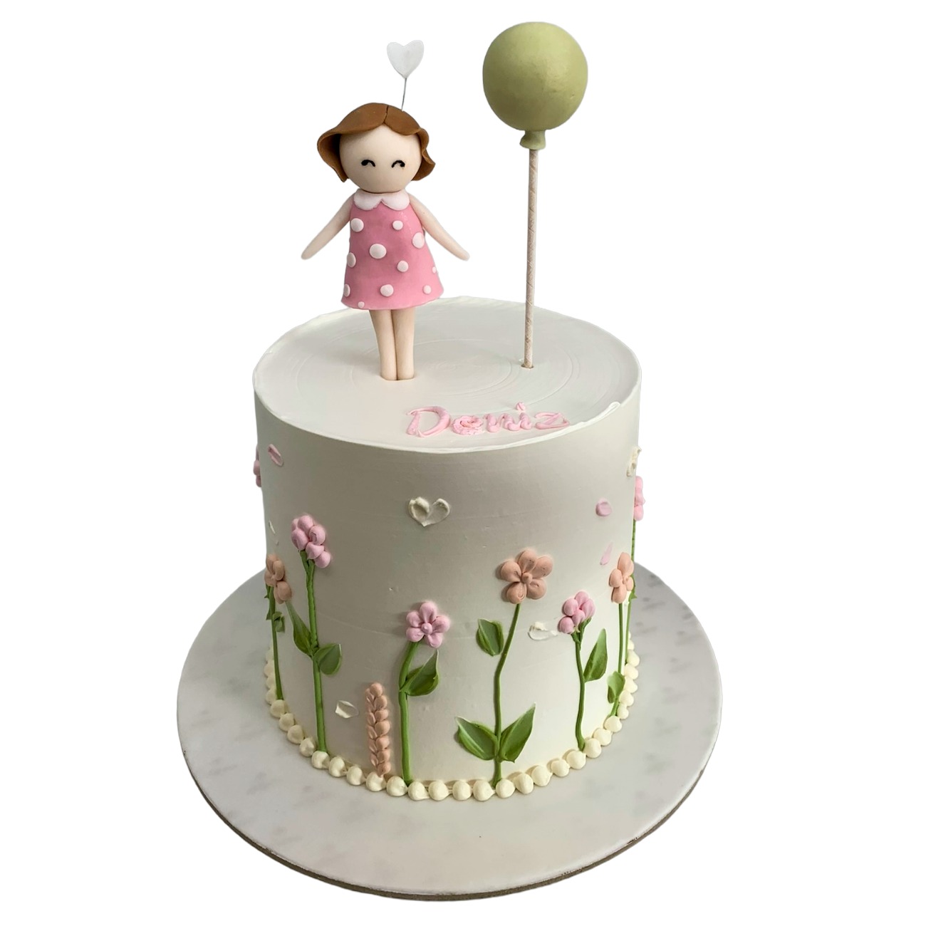 Sweet Floral Garden Figurine Cake