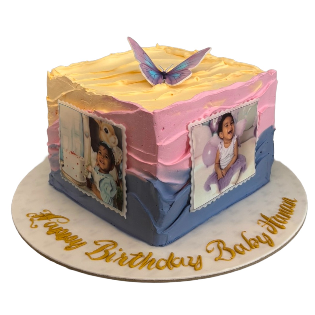 Sweet Memories Tricolor Photo Cake