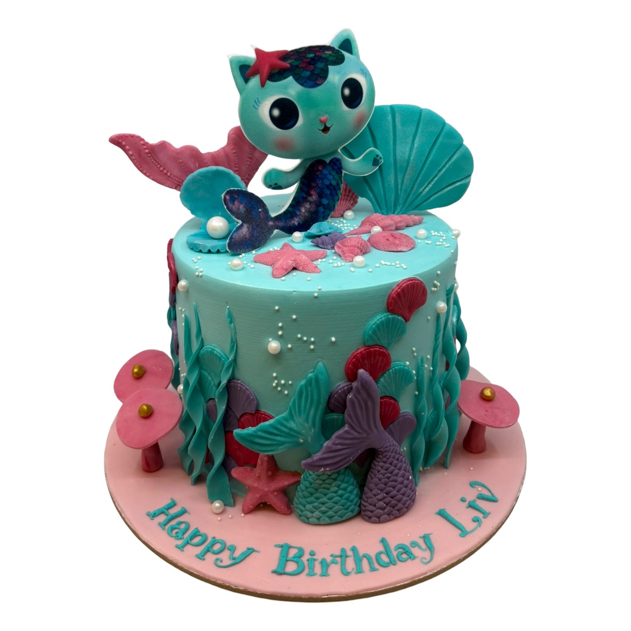 Under the Sea Mermaid Cat Cake