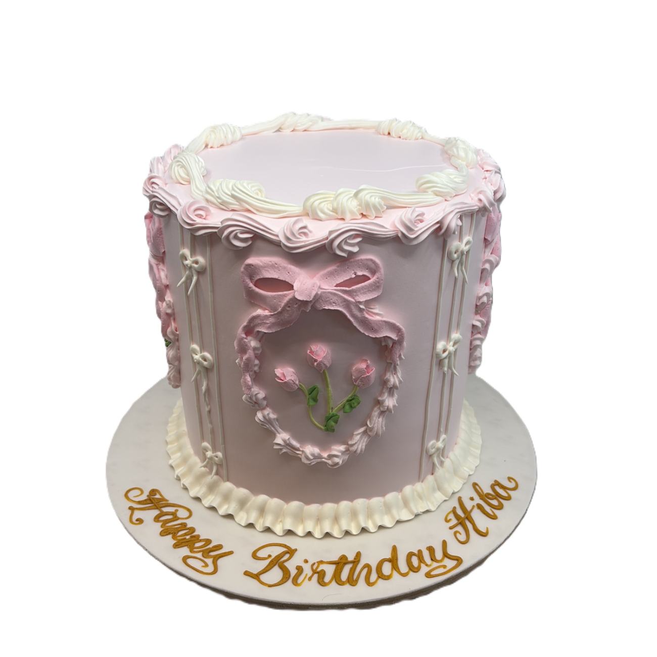 Vintage Pink Coquette Lambeth Cake