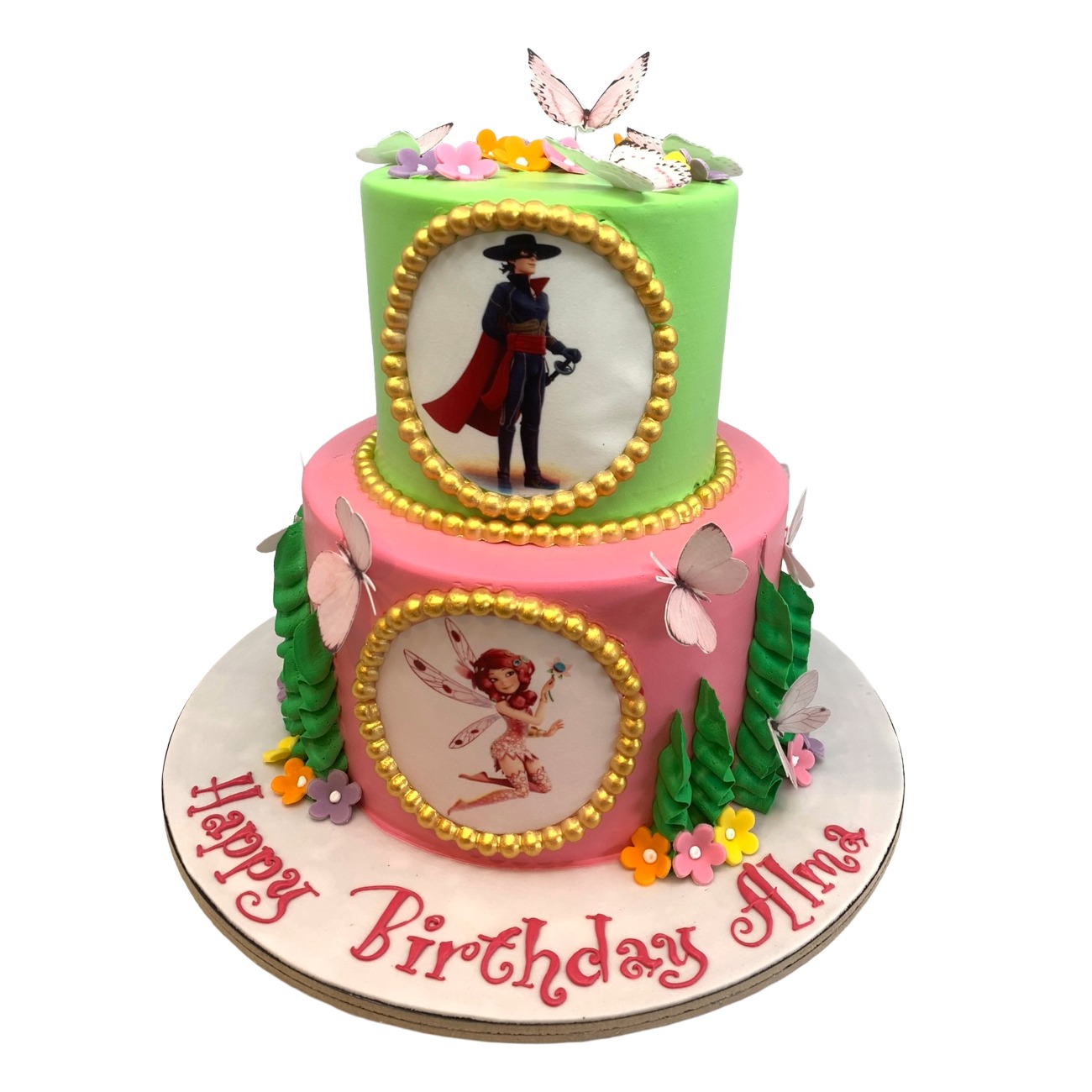Whimsical Fairy & Knight Two-Tier Cake