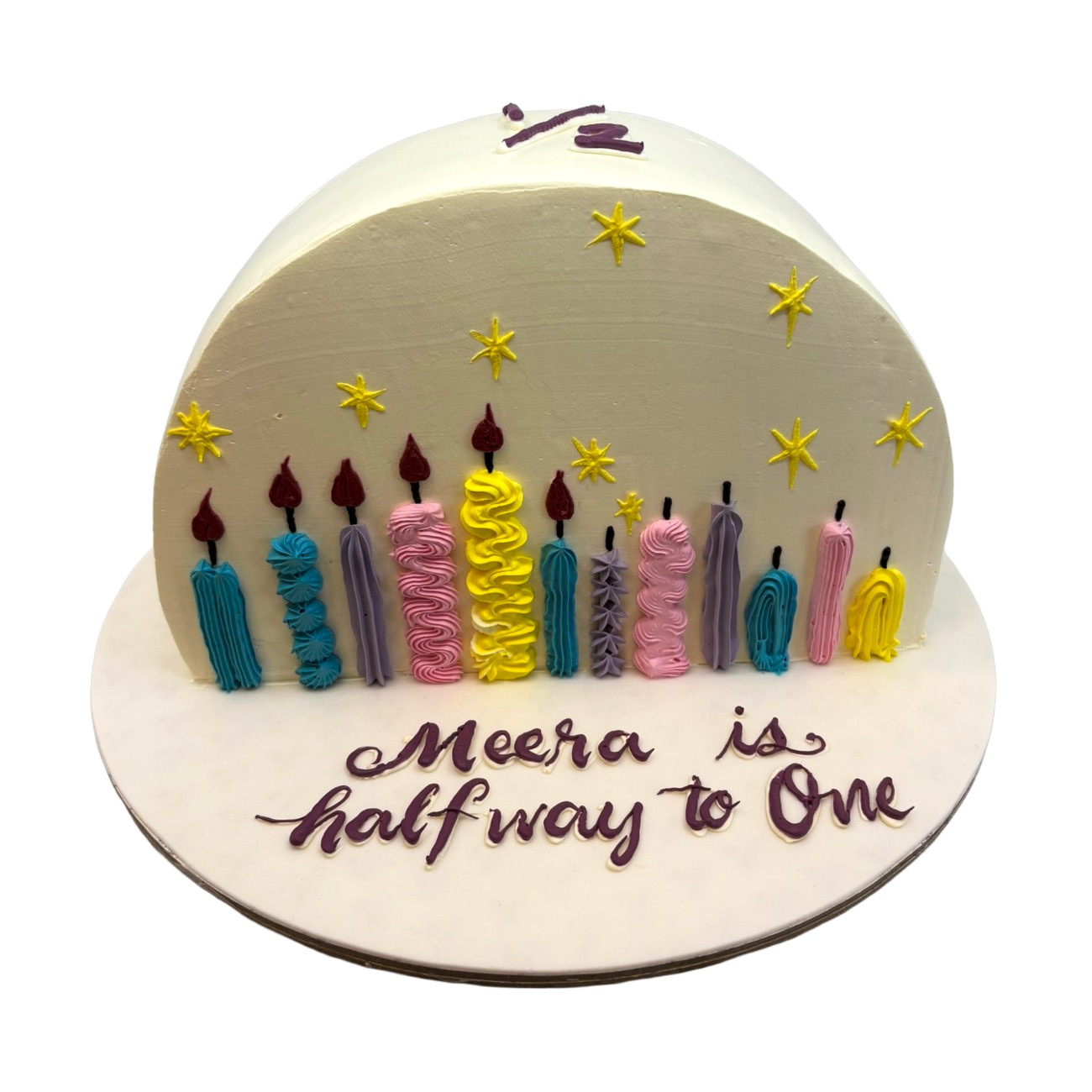 Whimsical Half-Birthday Candle Cake