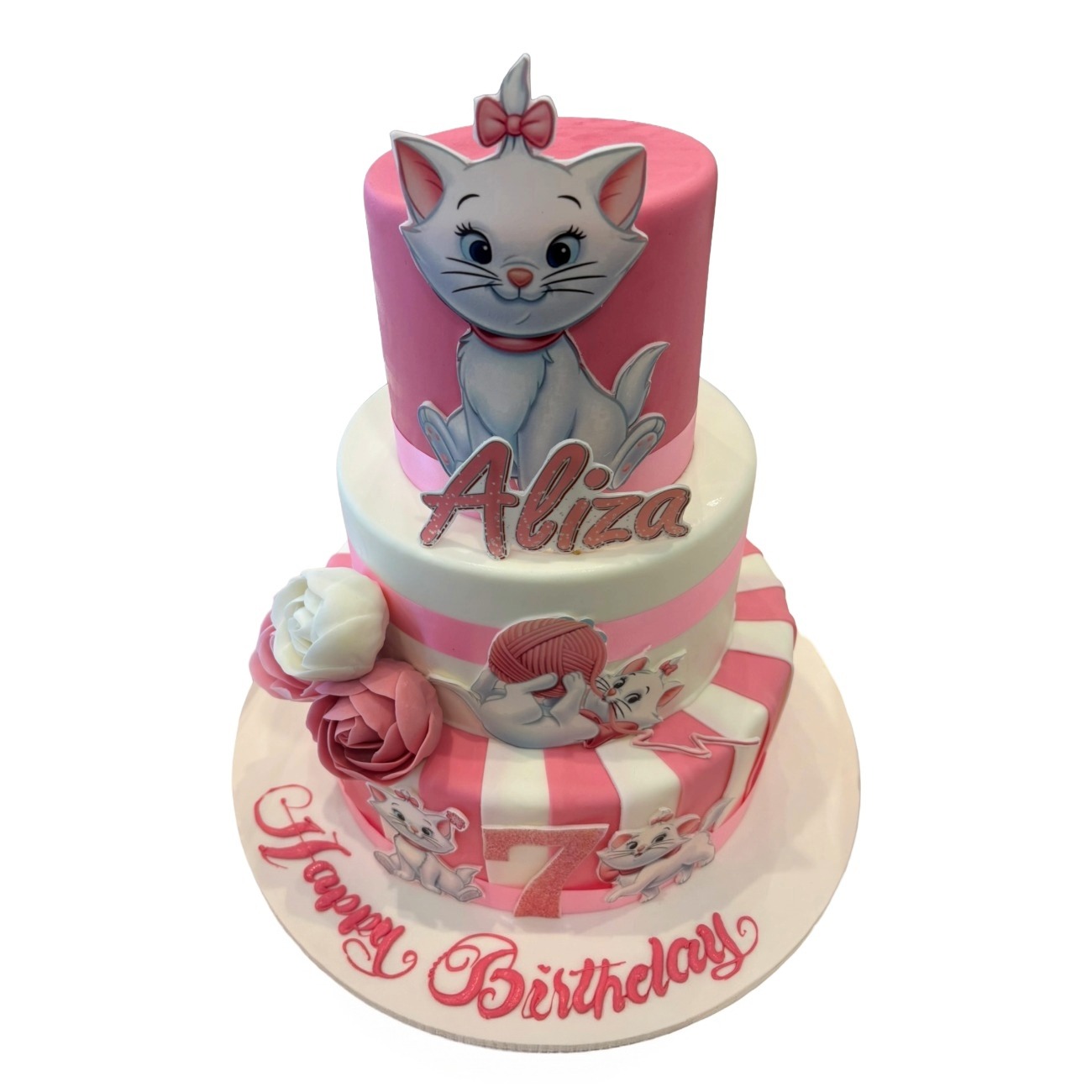 Whimsical Marie Cat Tiered Cake