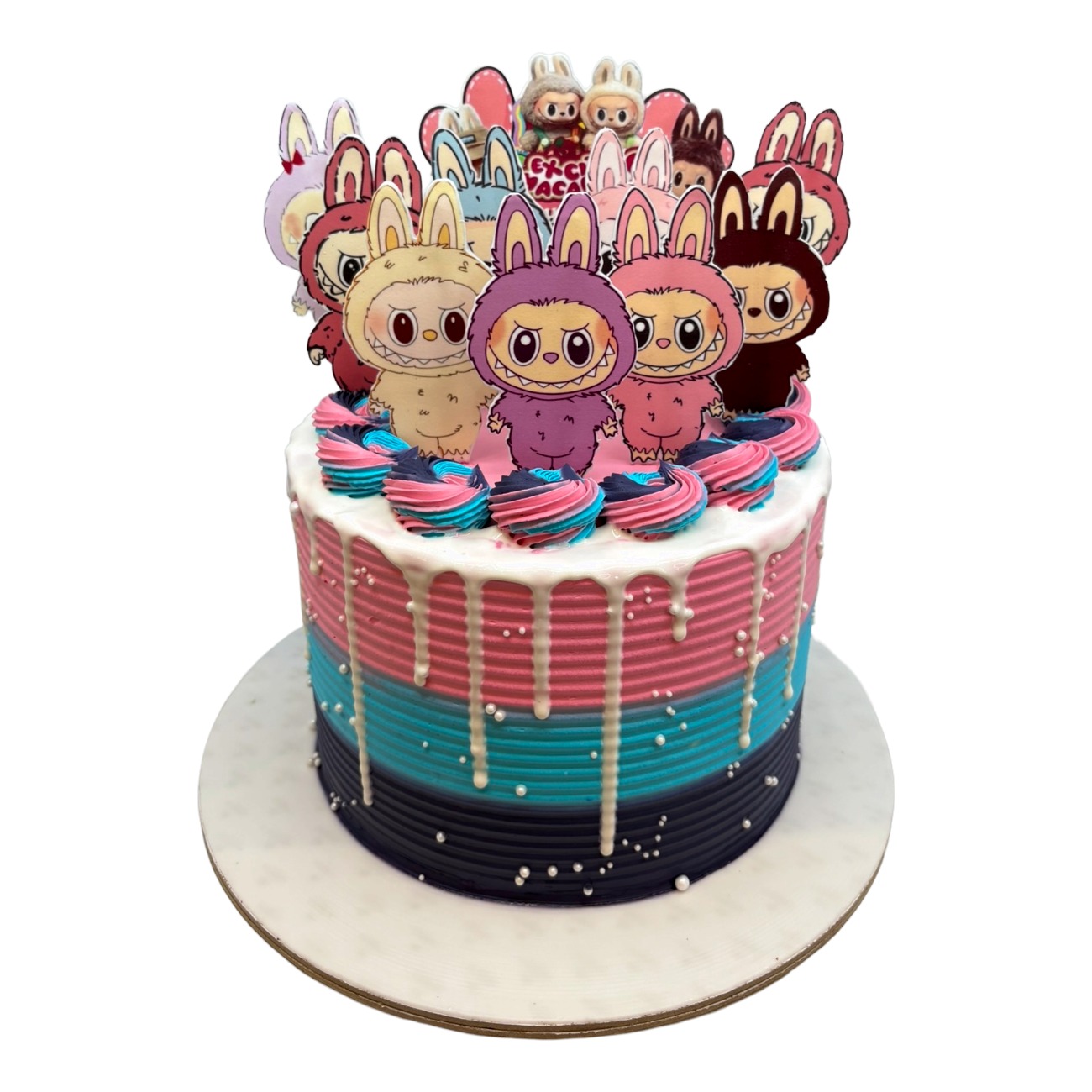 Whimsical Monster Bunny Drip Cake