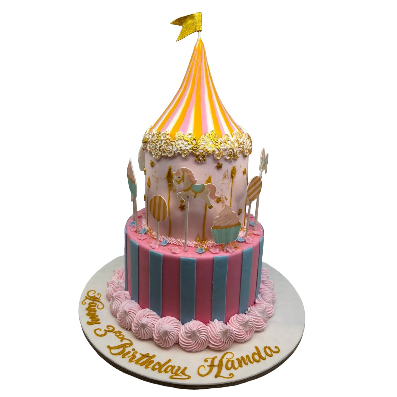 Whimsical Pastel Carousel Circus Cake