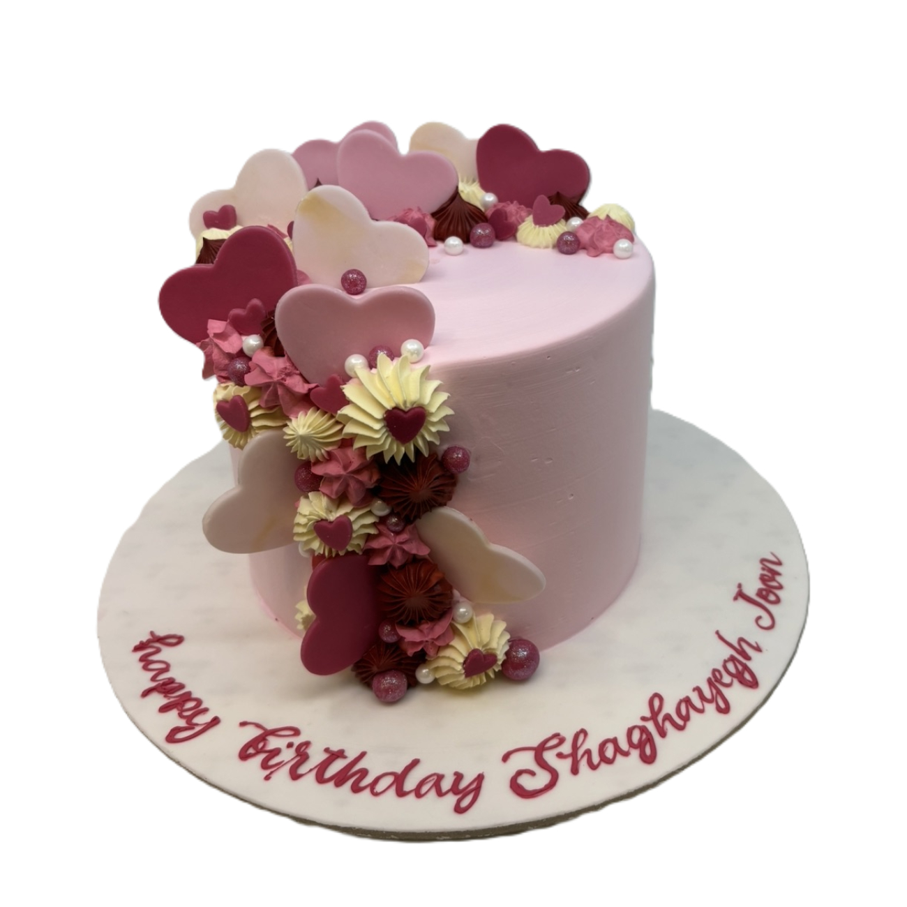 Blush Heart Cascade Cake