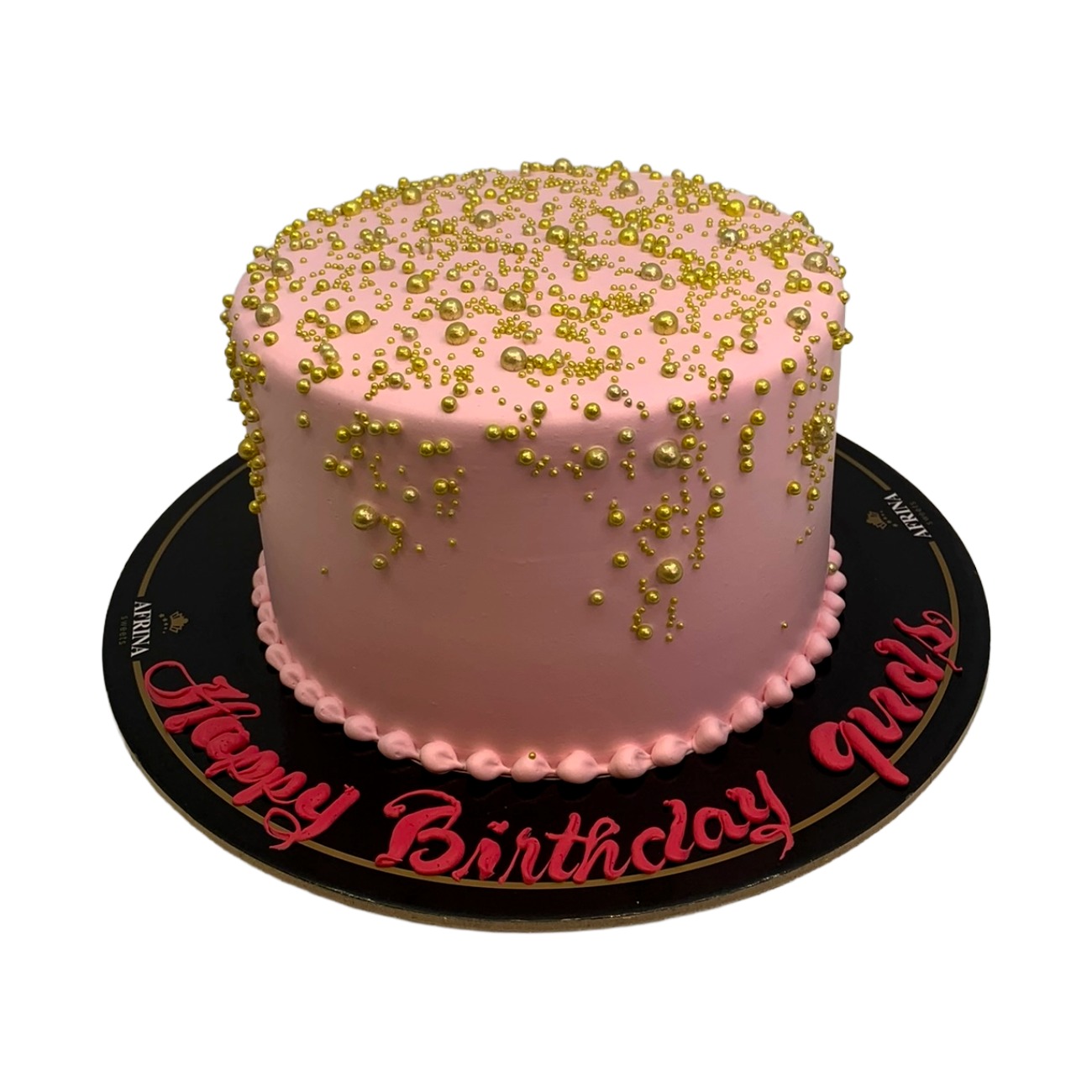 Blush Pink and Gold Pearl Cake