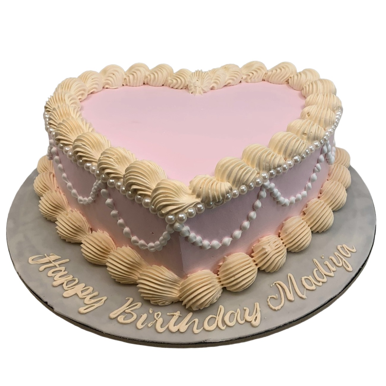 Celebration Pink Pearl Heart Cake