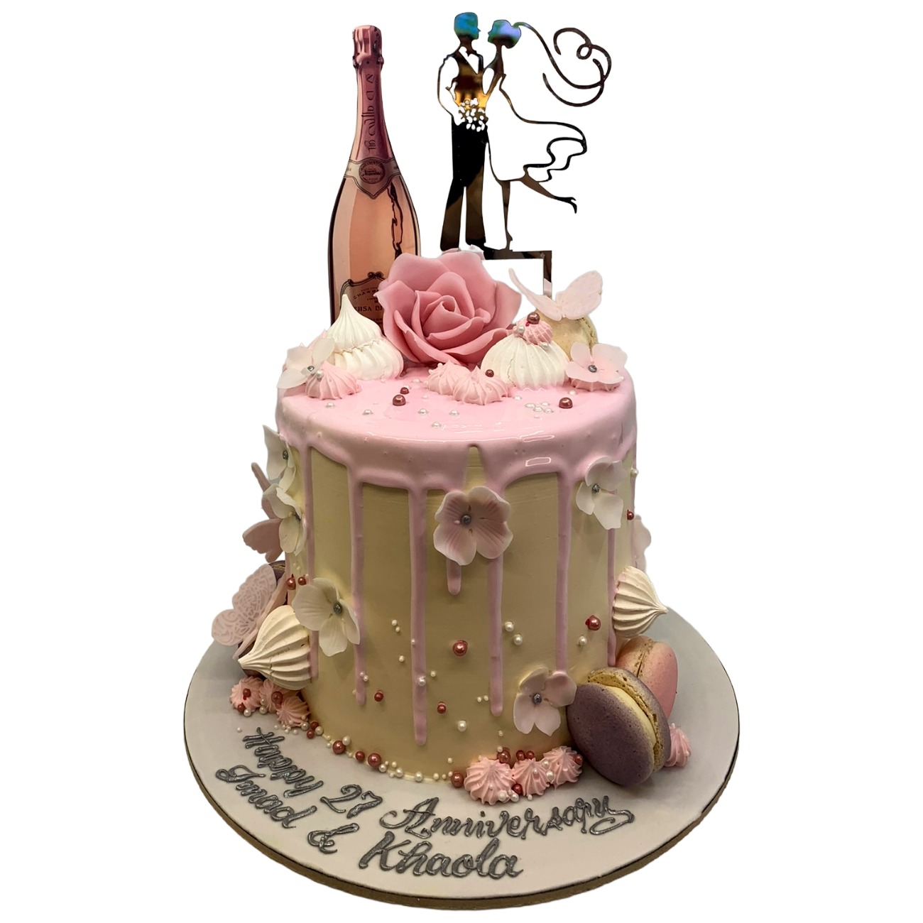 Champagne Gold Pearl Drizzle Cake