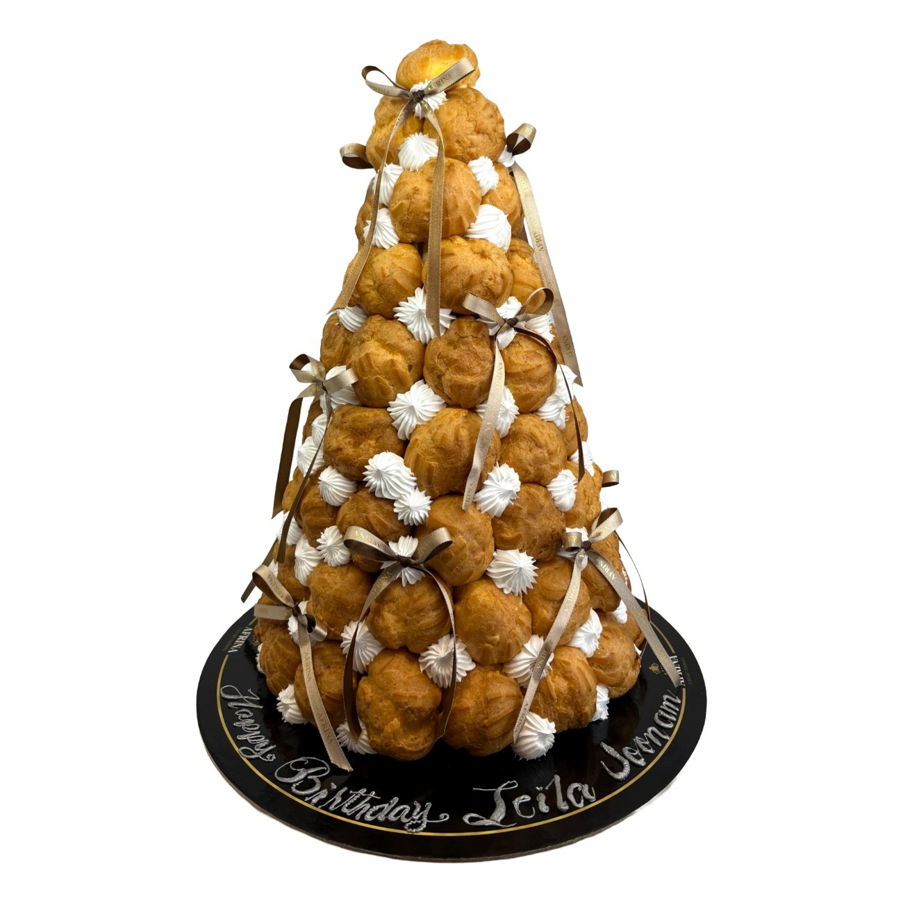 Classic Ribbon Cream Puff Tower
