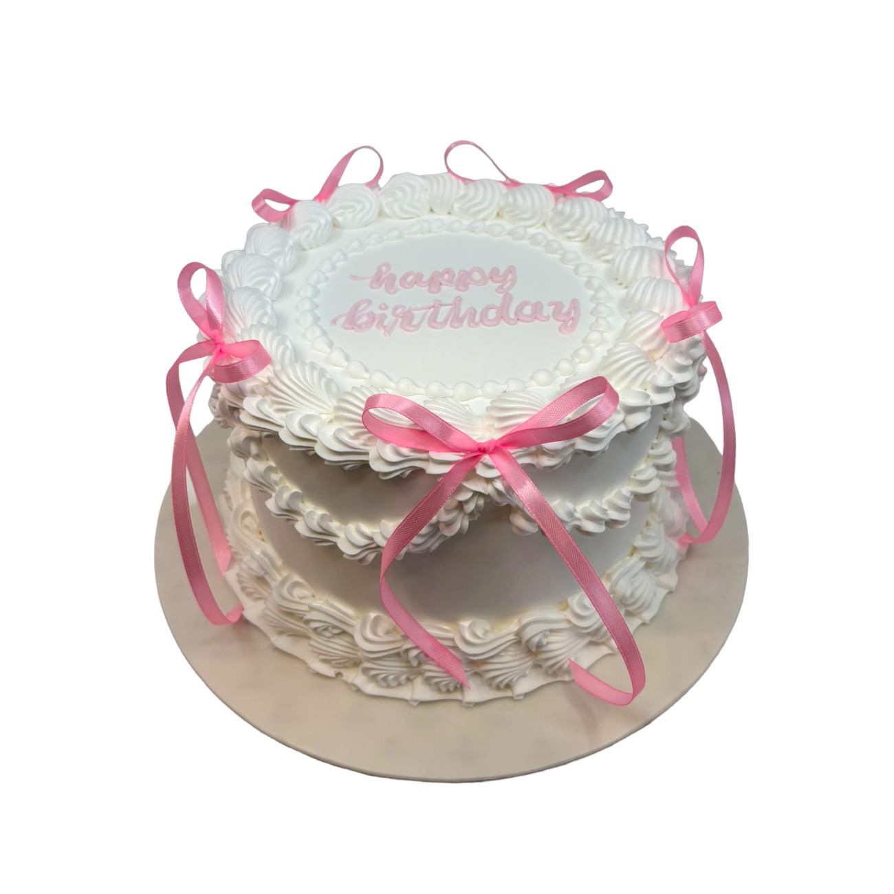 Classic White Bow Cake