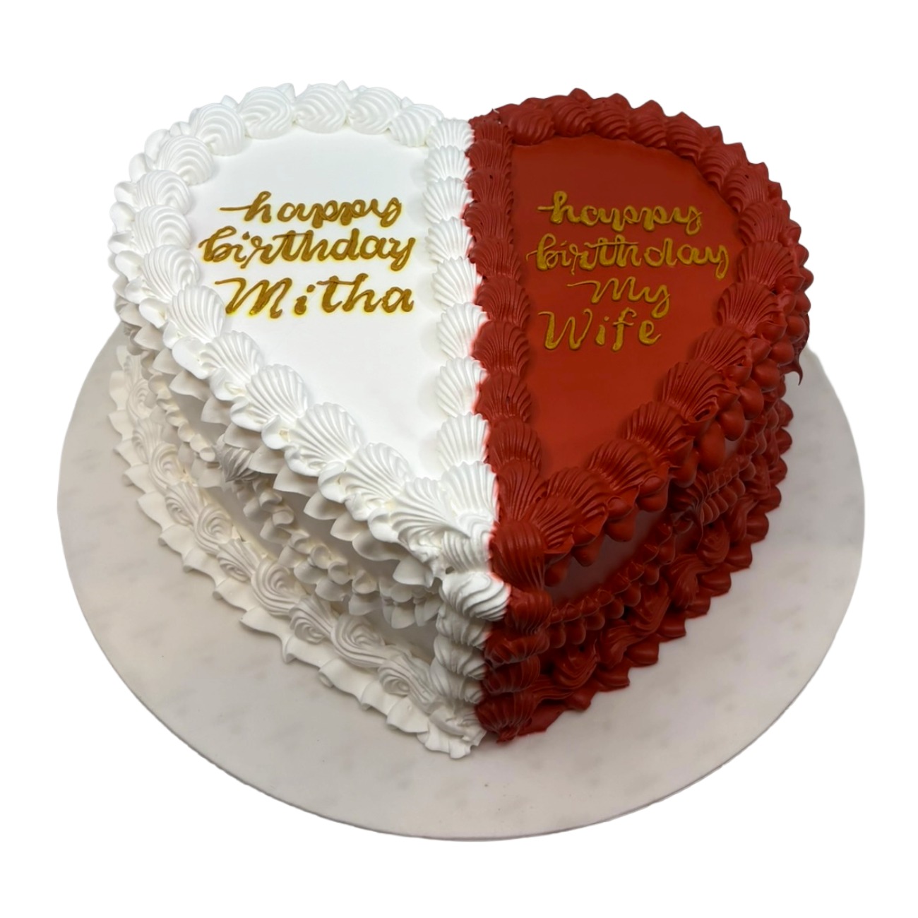 Dual-Tone Heart Cake