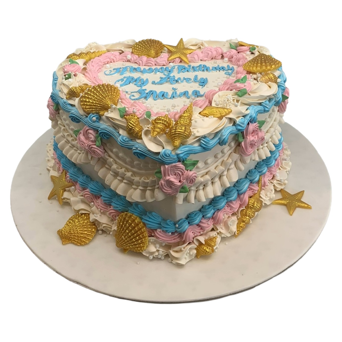 Enchanted Seashell Heart cake