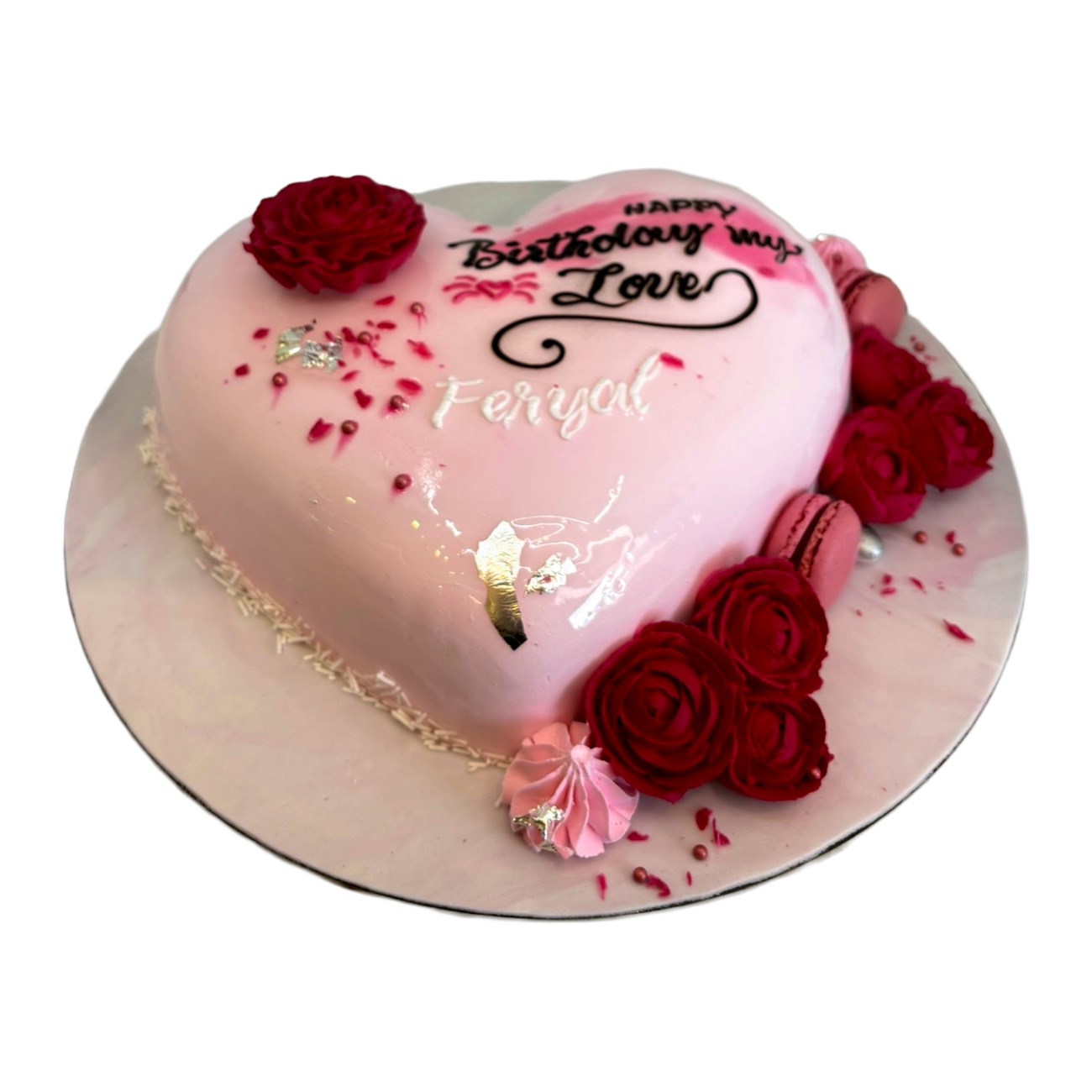 Feryal's Heart Glaze Cake
