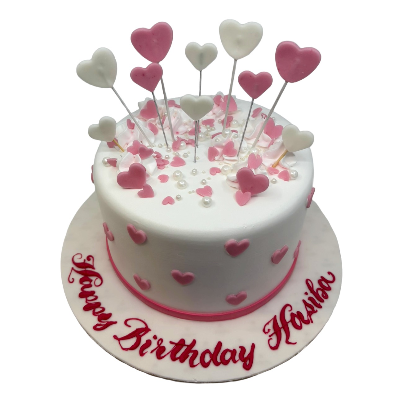 Floating Heart Balloon Cake