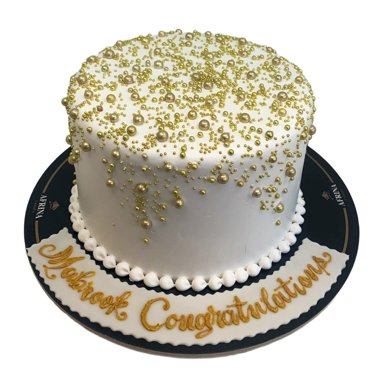 Golden Glamour Pearl Drizzle Cake