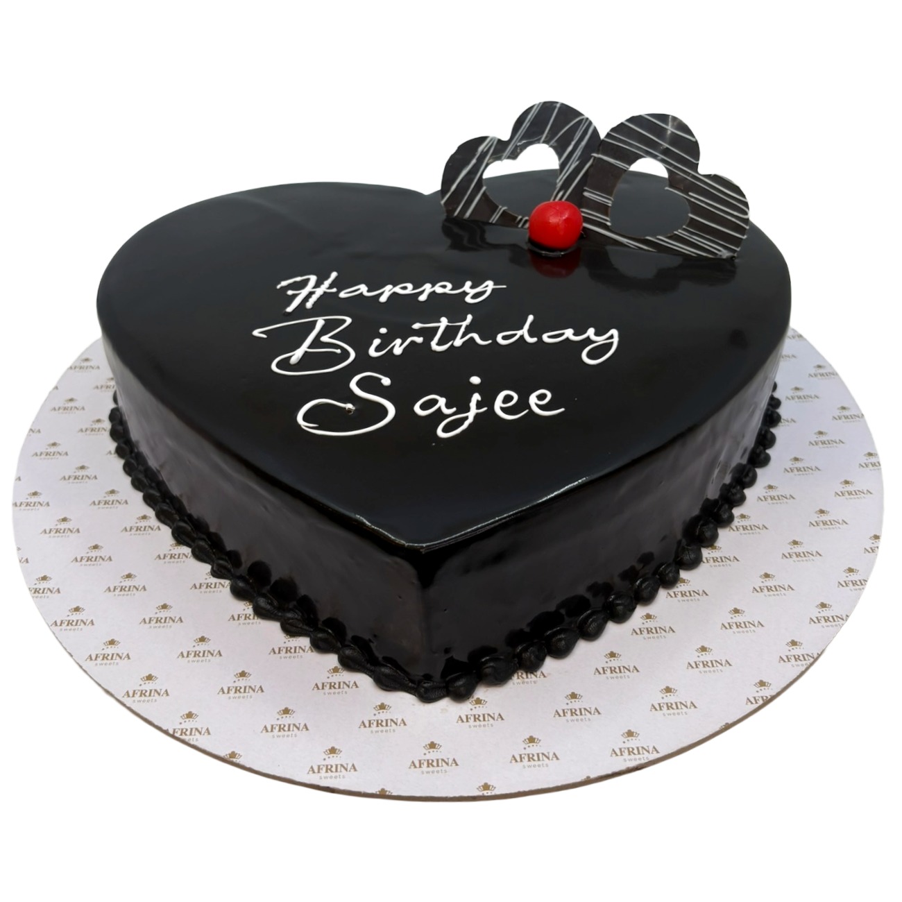 Midnight Mirror Heart Cake