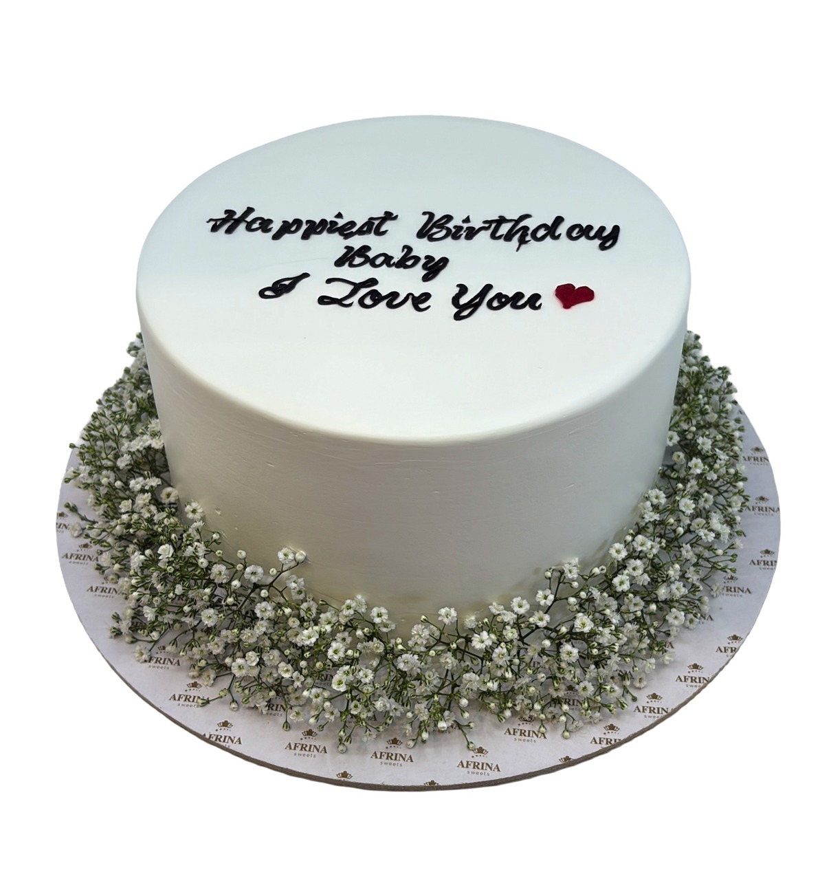 Minimalist Baby's Breath Birthday Cake