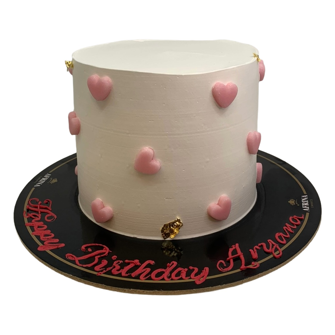 Minimalist Pink Hearts Cake