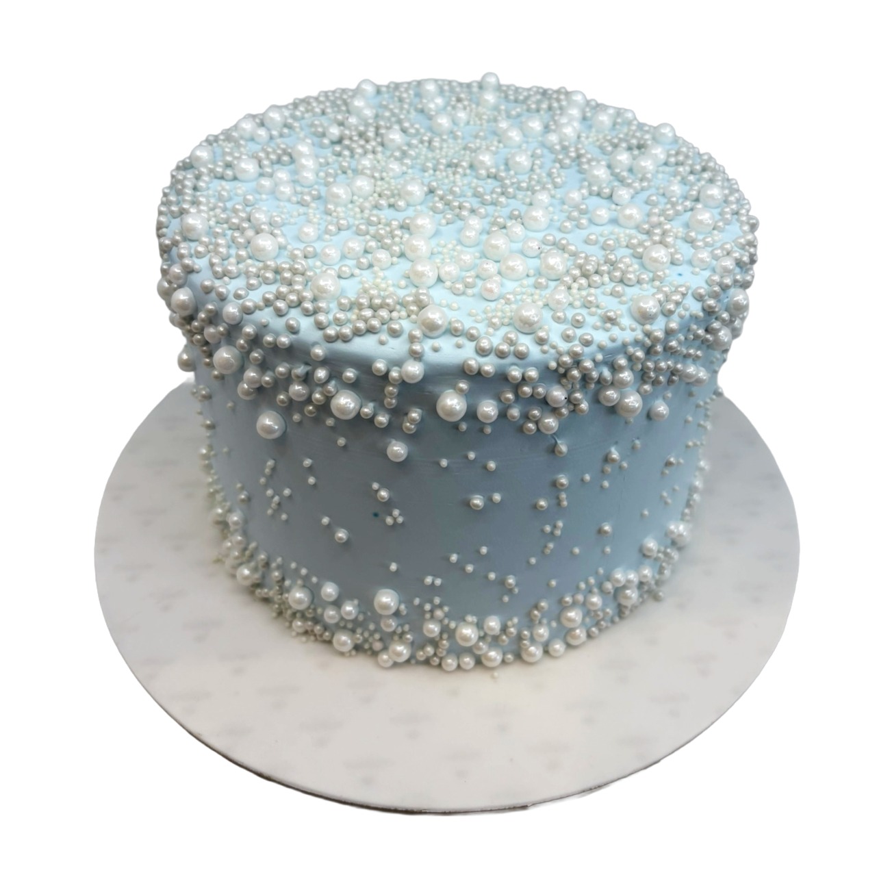 Pastel Blue Pearl Rain Cake