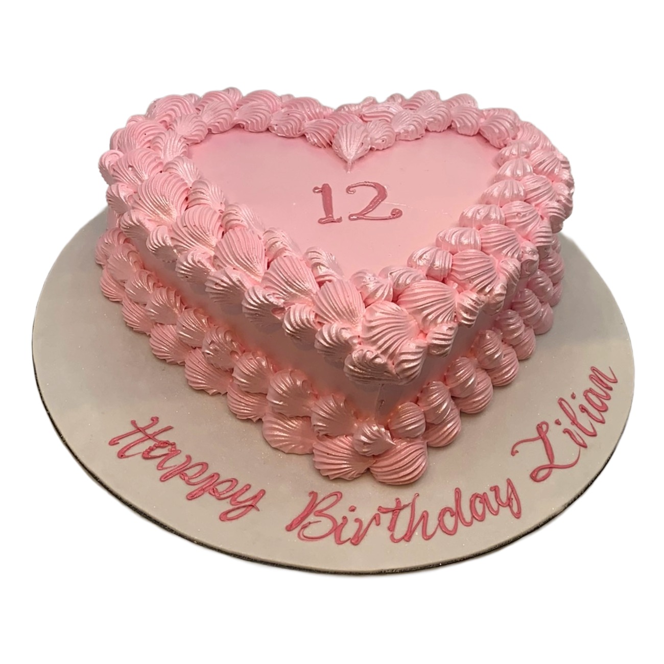 Pink Shell Heart Celebration Cake