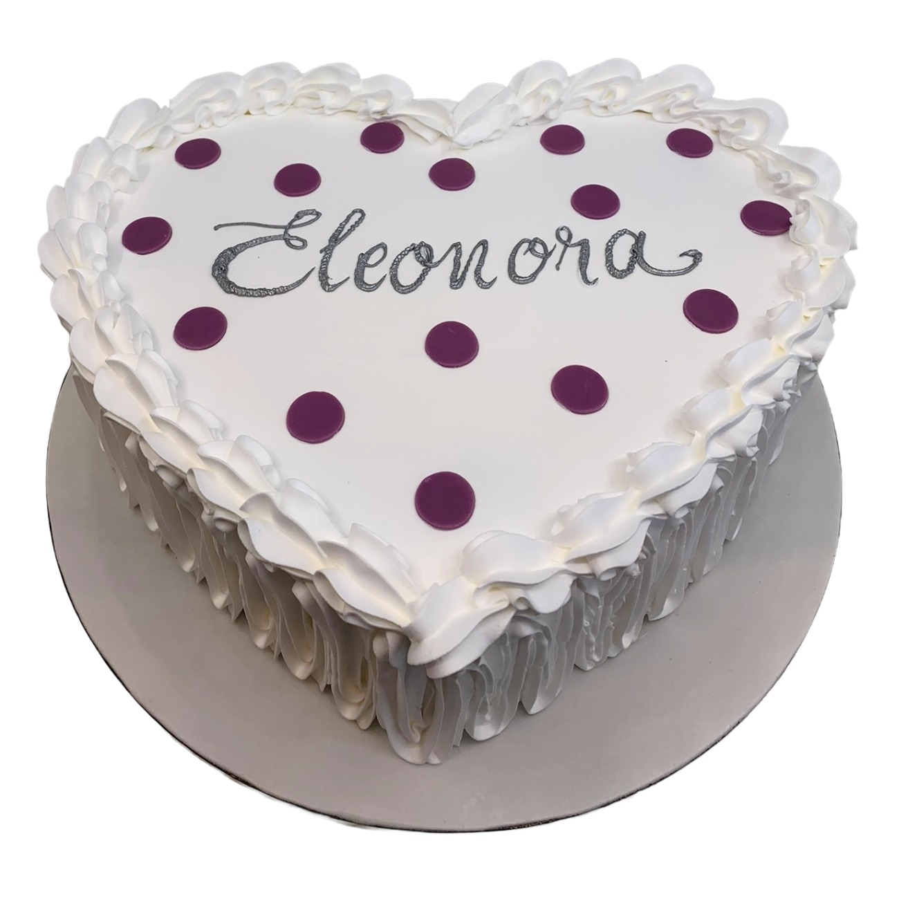 Purple Polka Heart Cake