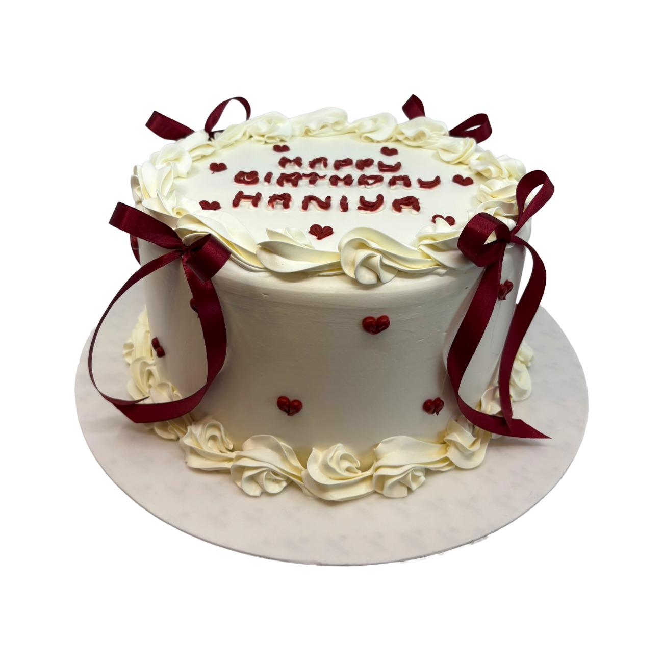 Ruby Ribbon Cream Cake