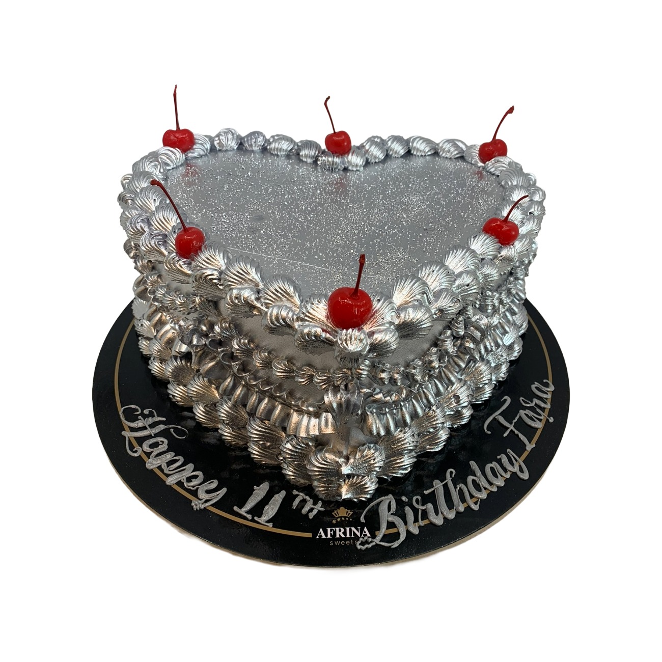 Silver Starlight Heart Cake