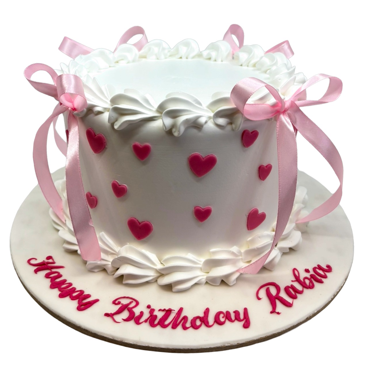 Vintage Style Heart & Ribbon Cake