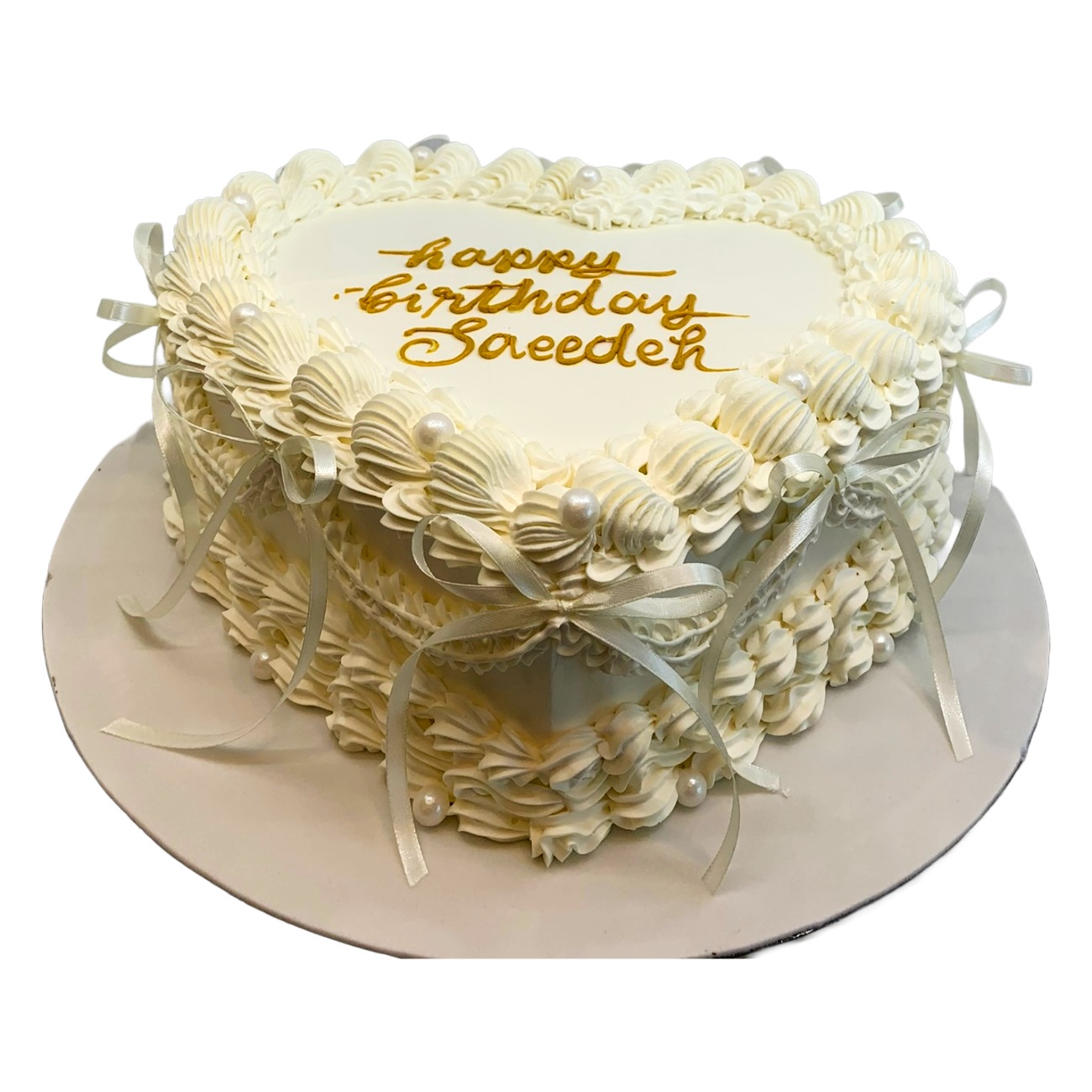 Vintage Victorian White Heart Cake
