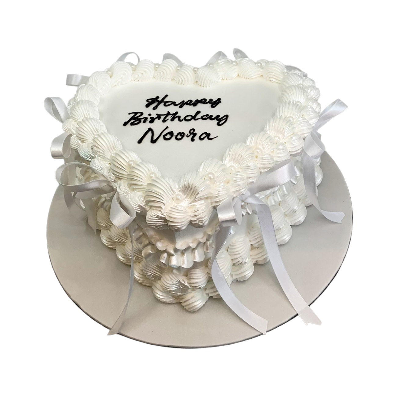 Vintage White Lace Heart Cake