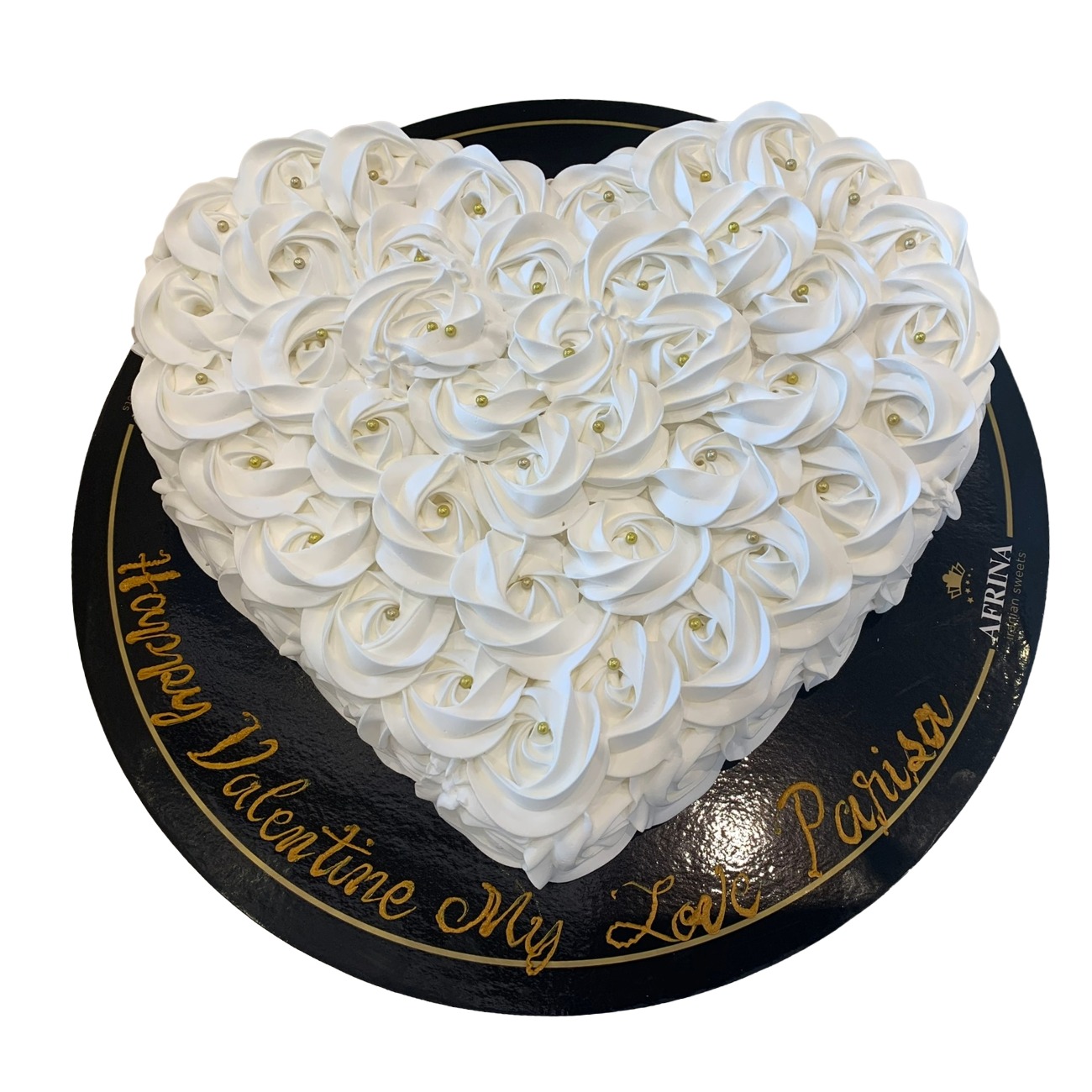 White Rose Valentine Cake