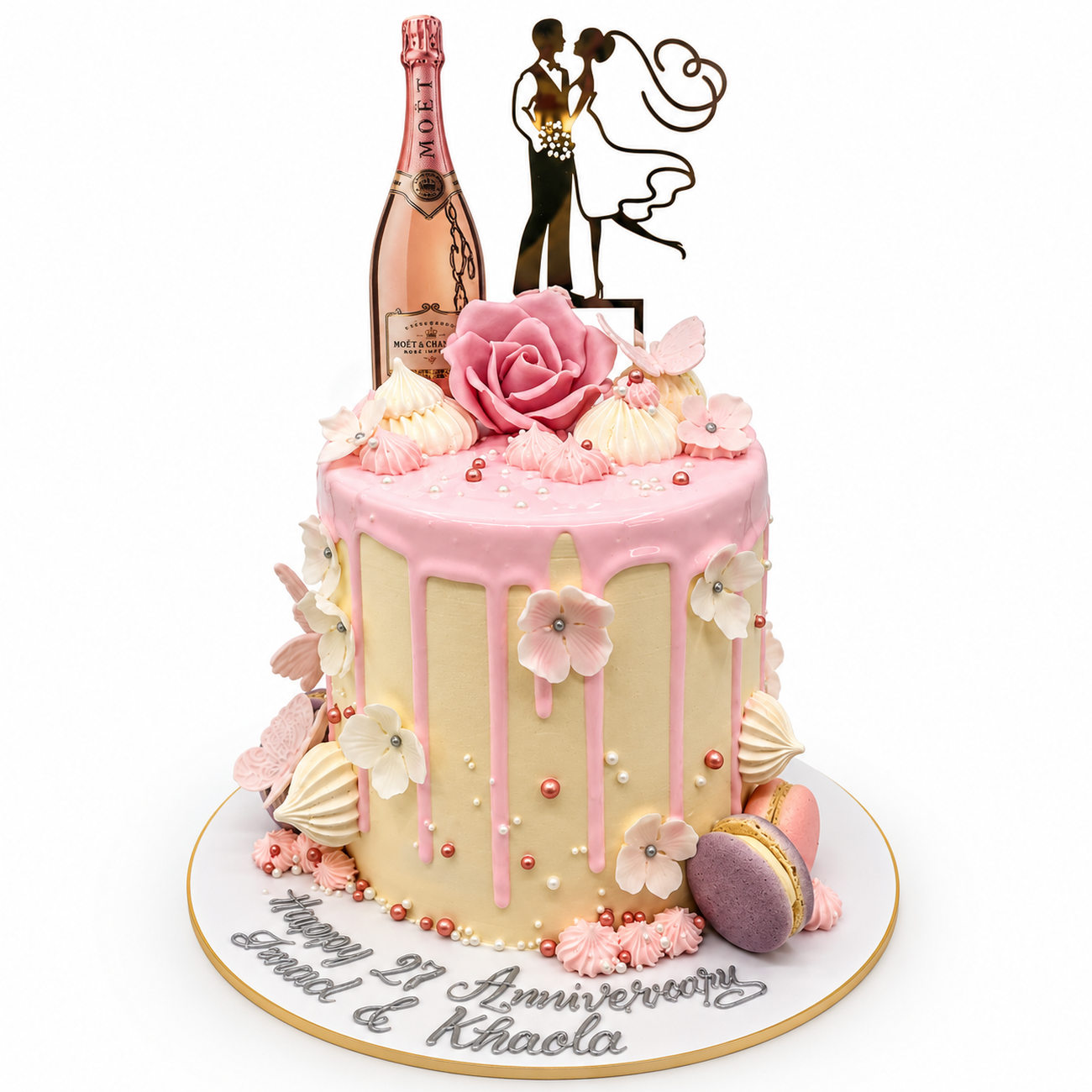 Champagne Gold Pearl Drizzle Cake