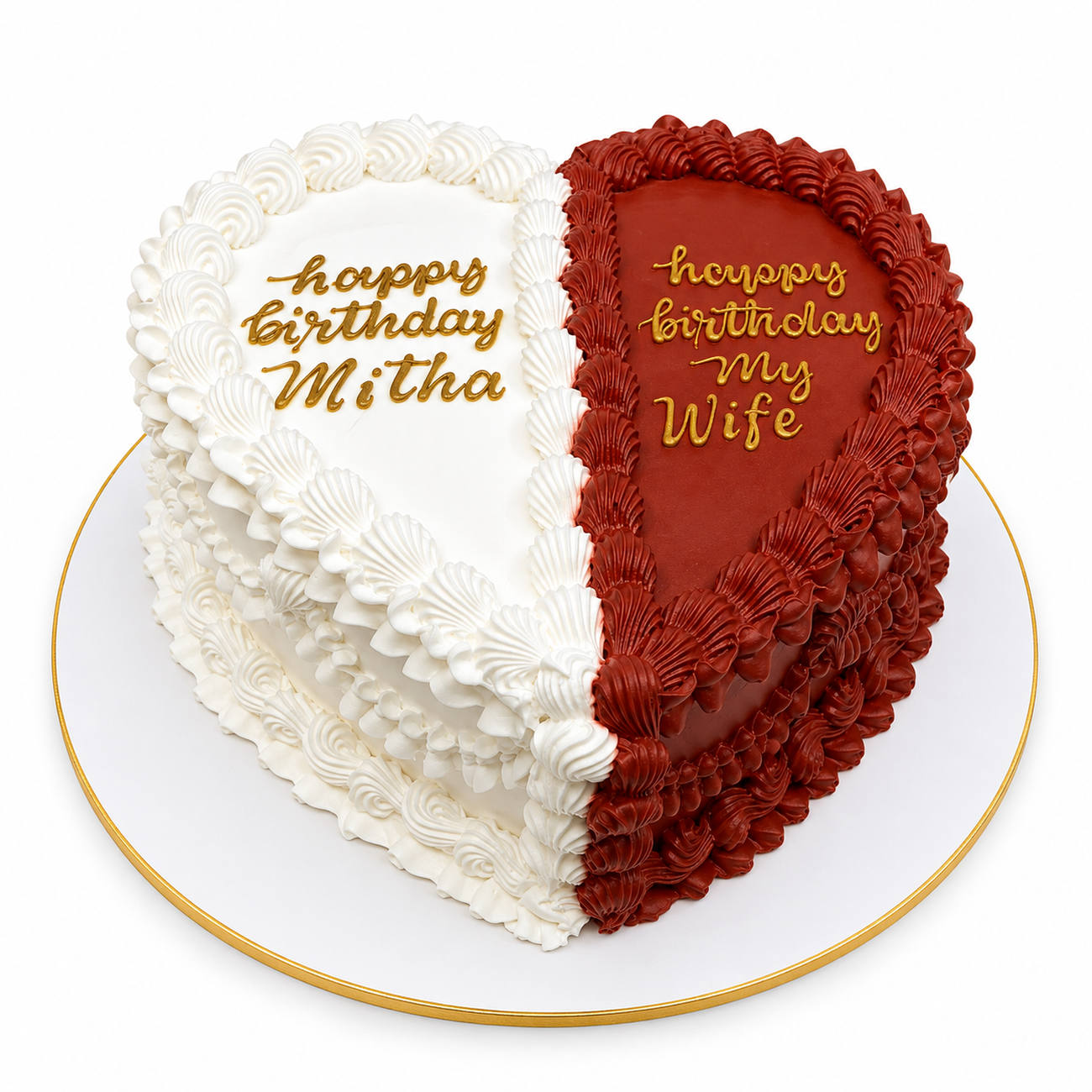 Dual-Tone Heart Cake