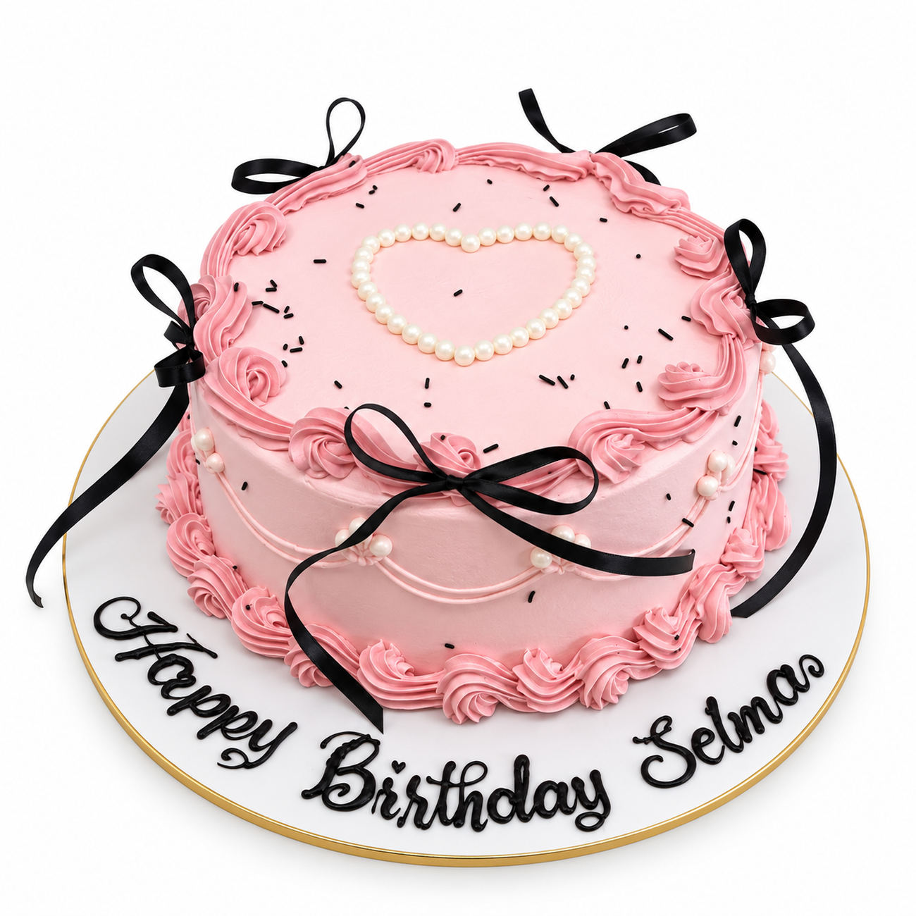 Coquette Pearl and Ribbon Cake 2.0