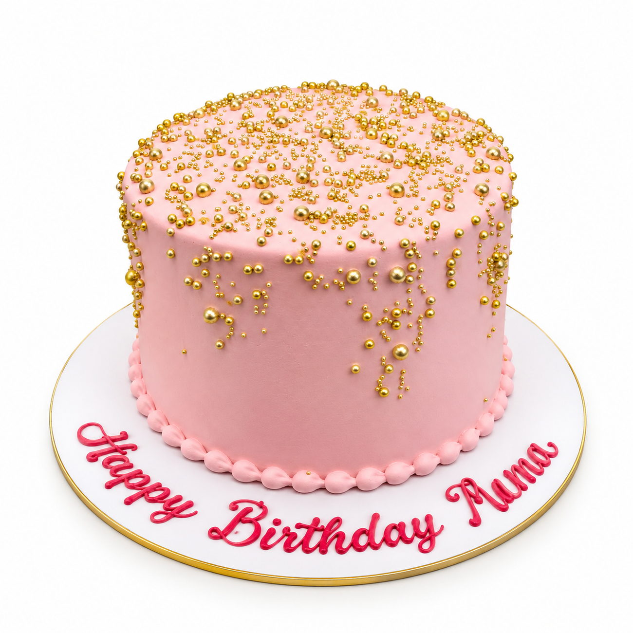 Blush Pink and Gold Pearl Cake 2.0