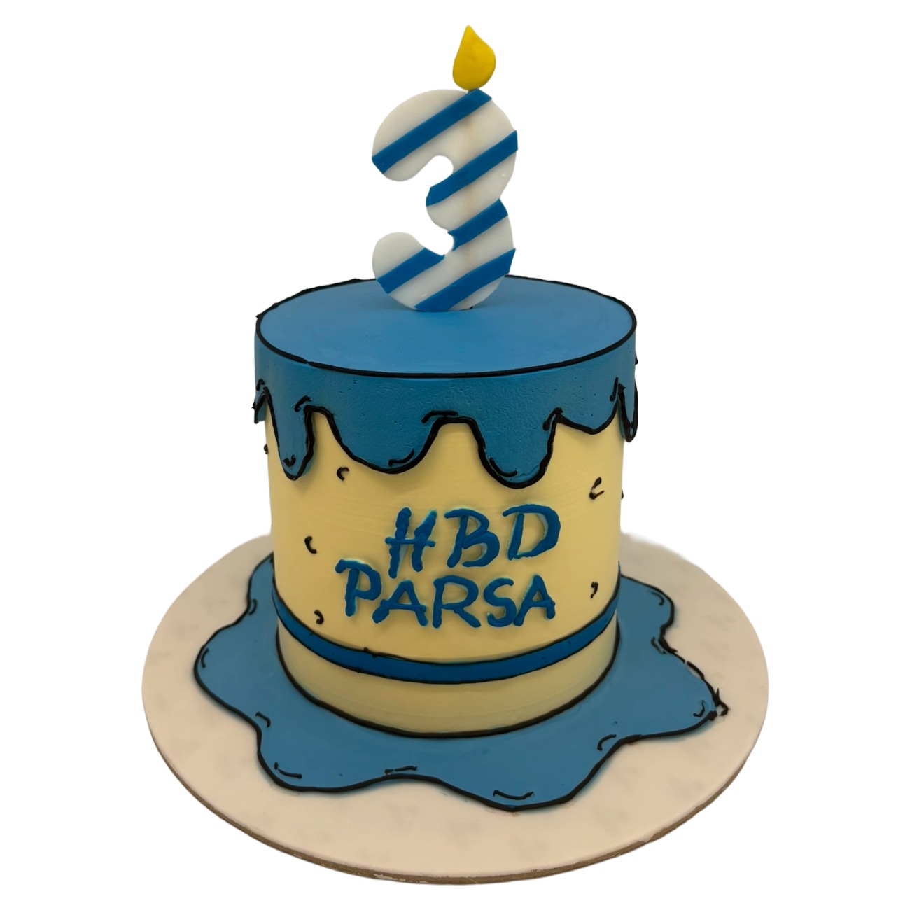 2D Cartoon Comic Style Cake