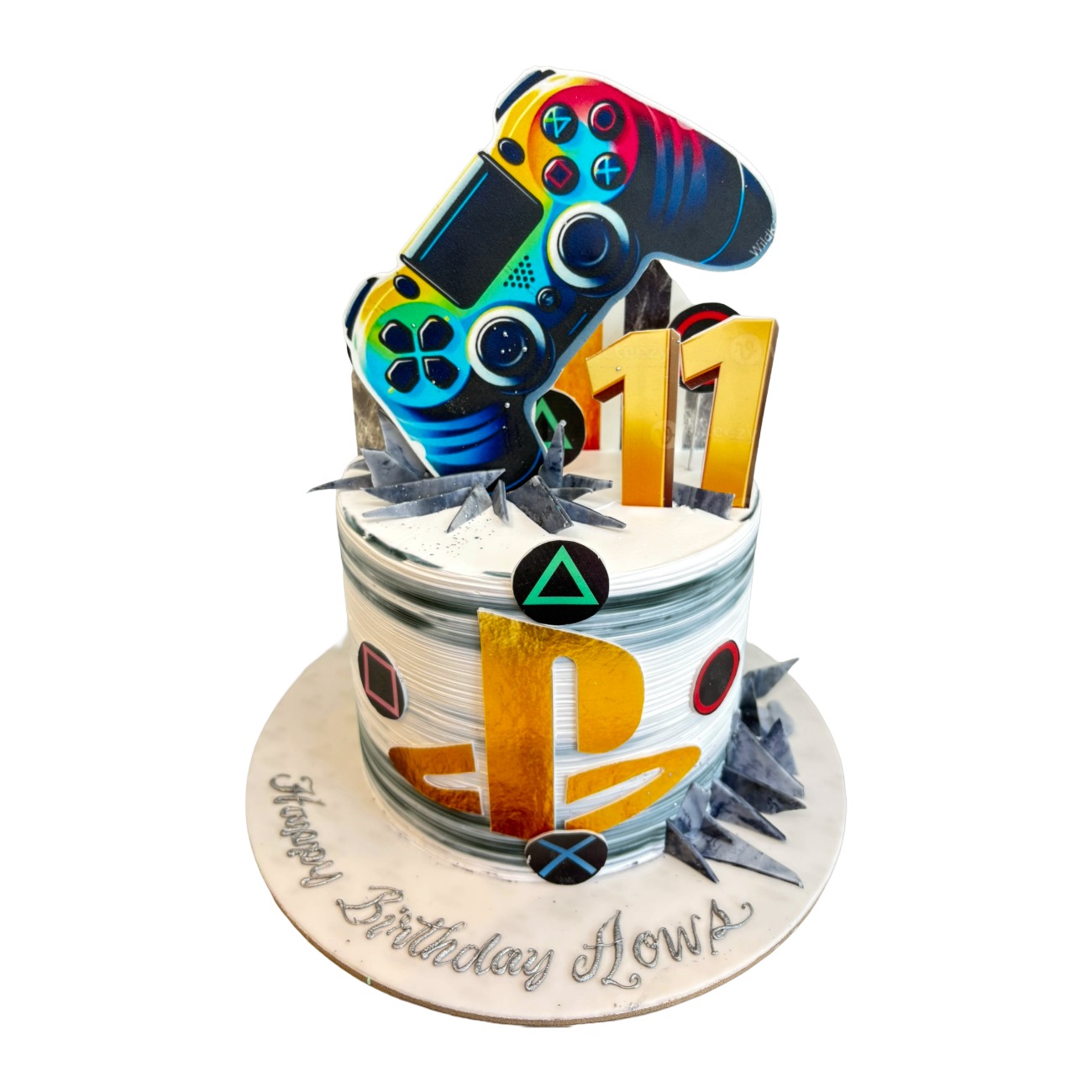 Blue PlayStation Gamer Birthday Cake