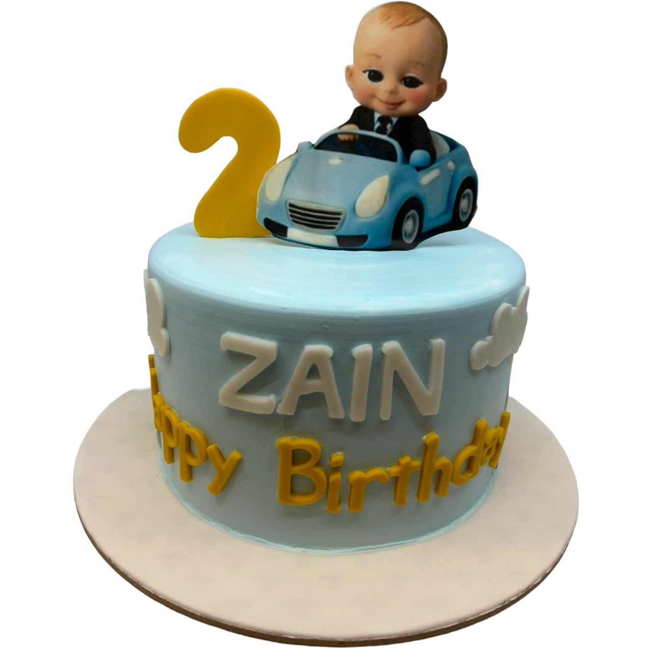 Boss Baby Blue Racing Car Cake