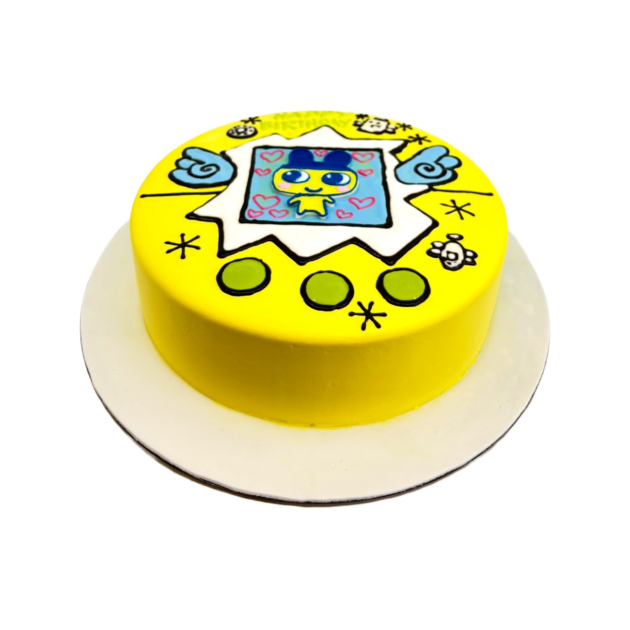 Cheerful Tamagotchi Character Cake