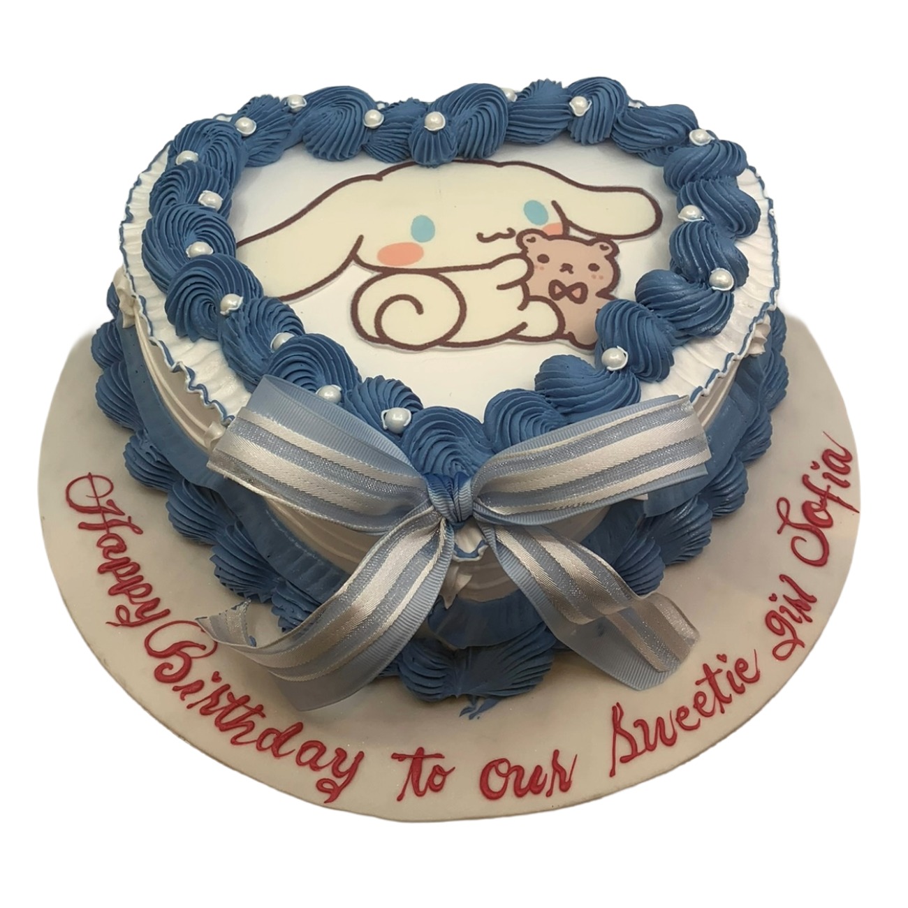 Cinnamoroll Heart-Shaped Puppy Cake