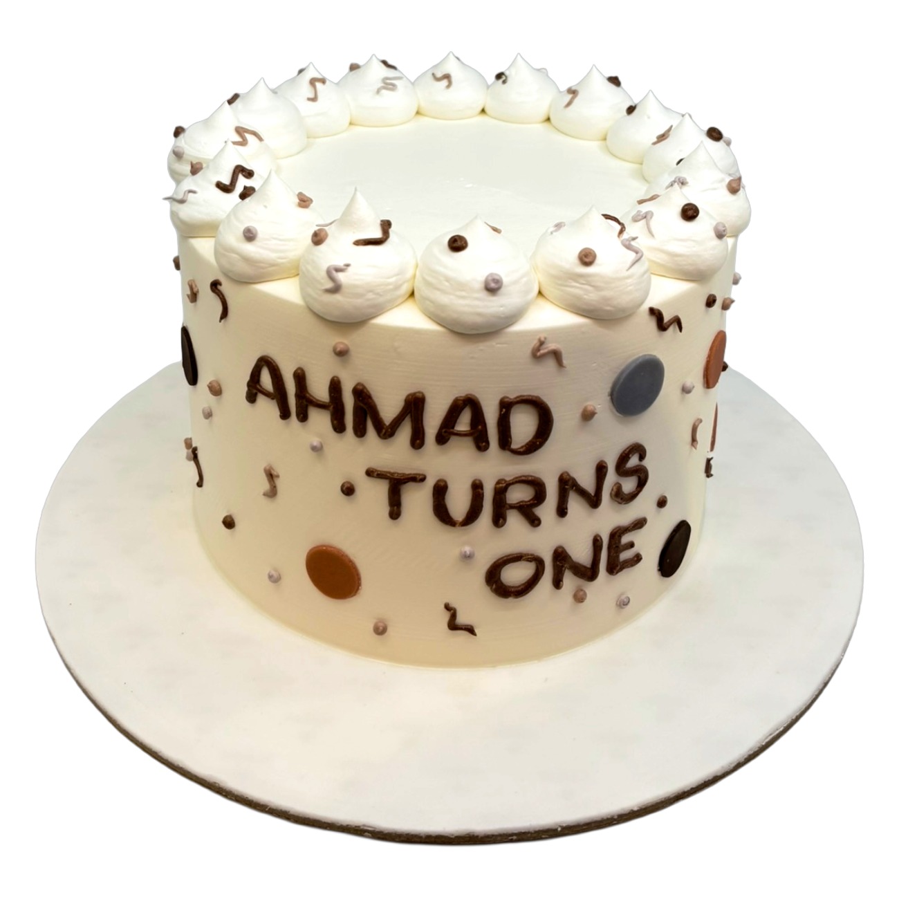 Classic First Birthday Cream Cake