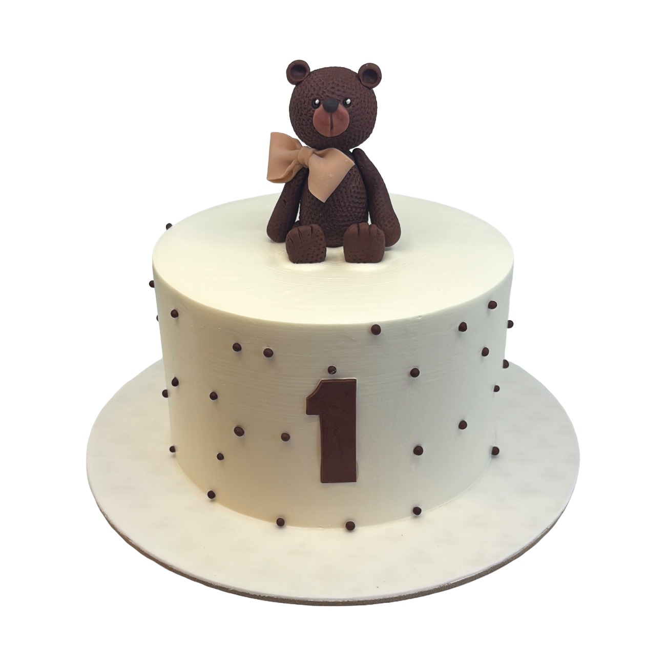 Classic First Birthday Teddy Bear Cake