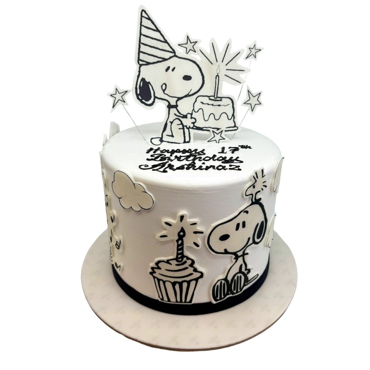 Classic Snoopy & Woodstock Birthday Cake