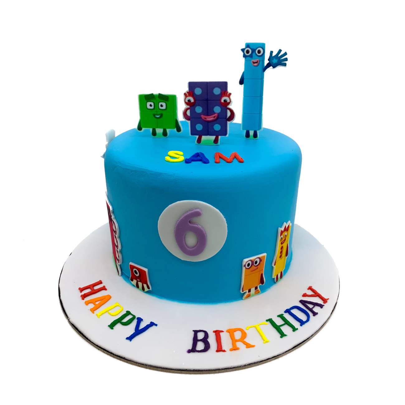 Colorful Numberblocks Math-Themed Birthday Cake
