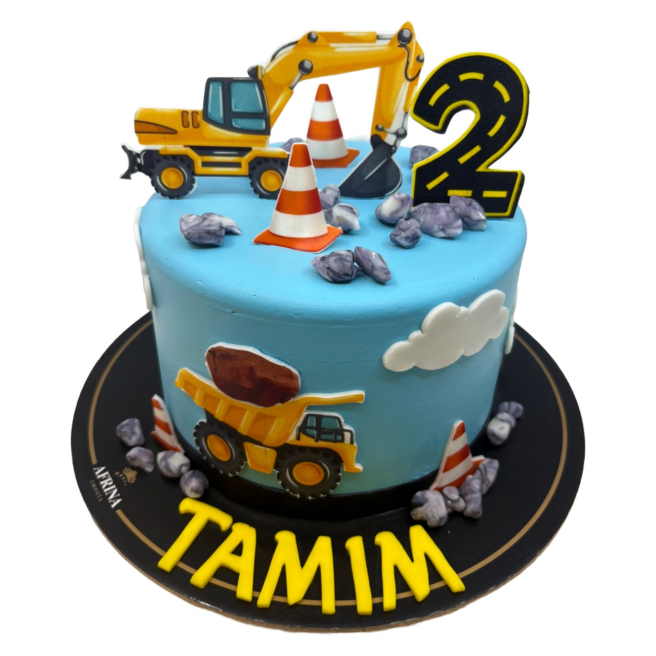Construction Zone Excavator Cake