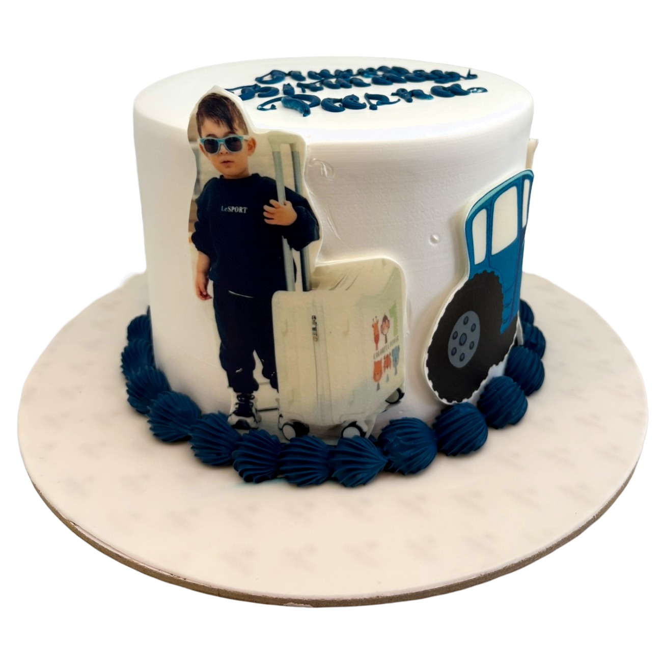 Cool Kid Photo & Tractor Cake