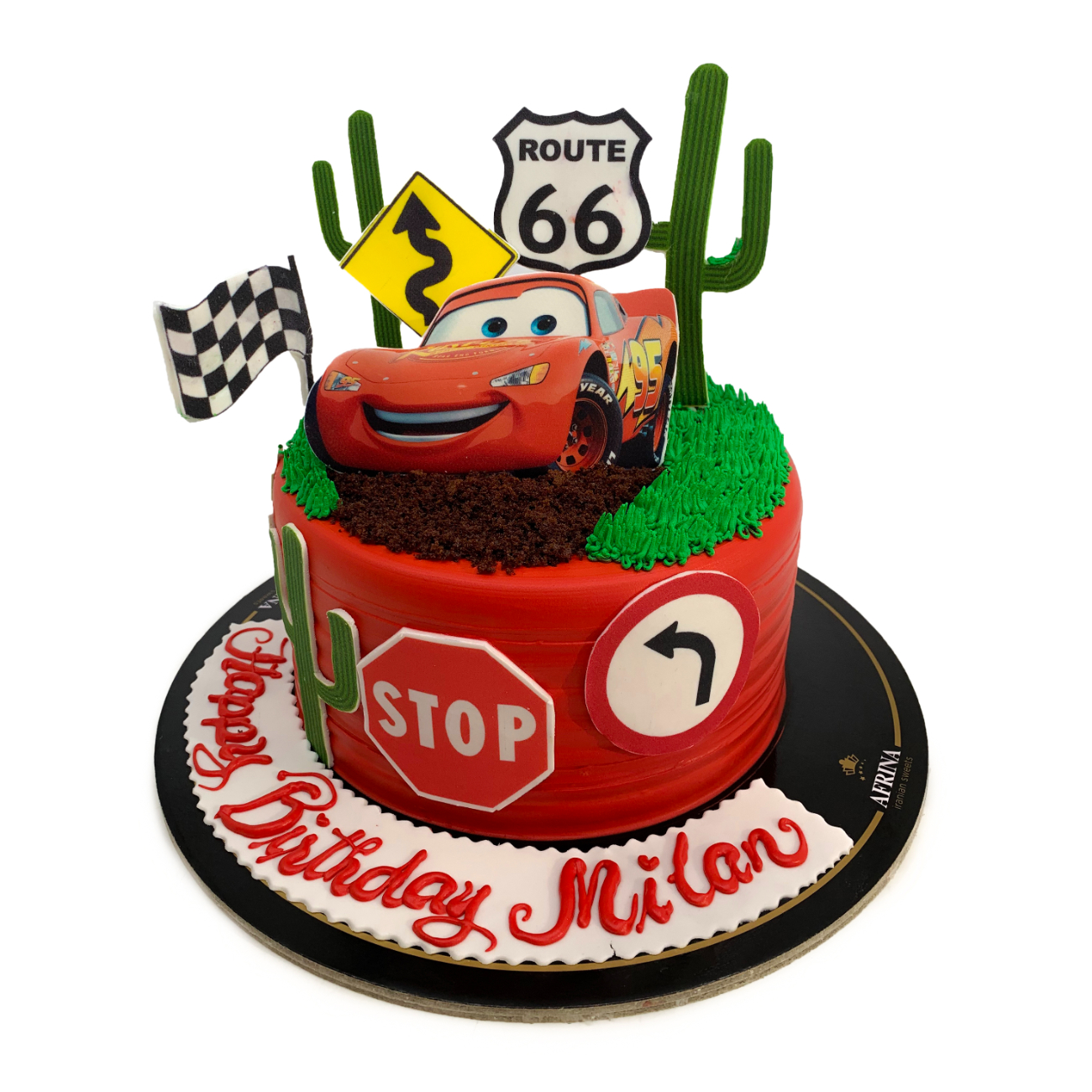 Disney Cars Lightning McQueen Road Trip Birthday Cake