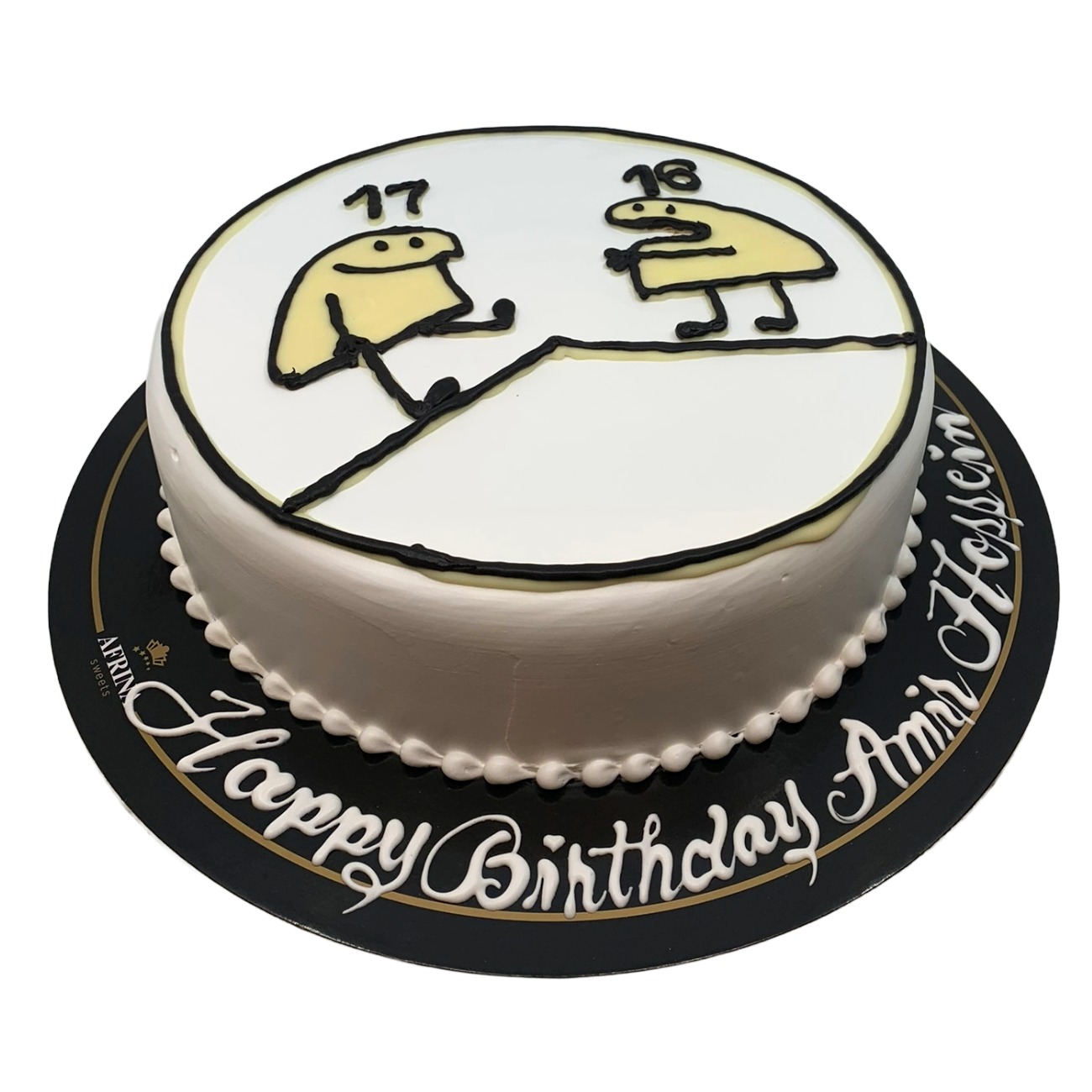 Flork Meme Minimalist Birthday Cake